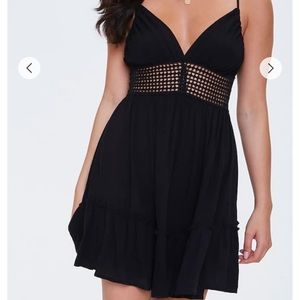 Crinkled Crochet Cami Dress